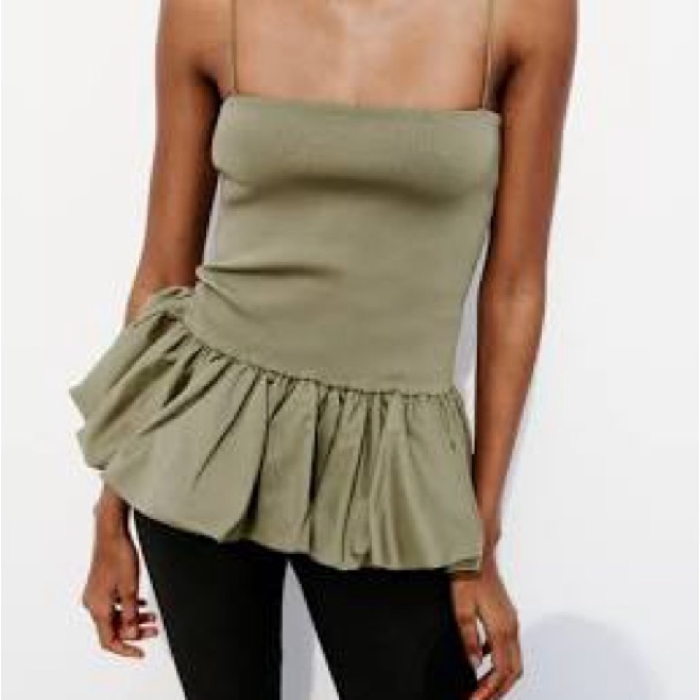 NWT! Zara Poplin Balloon Top